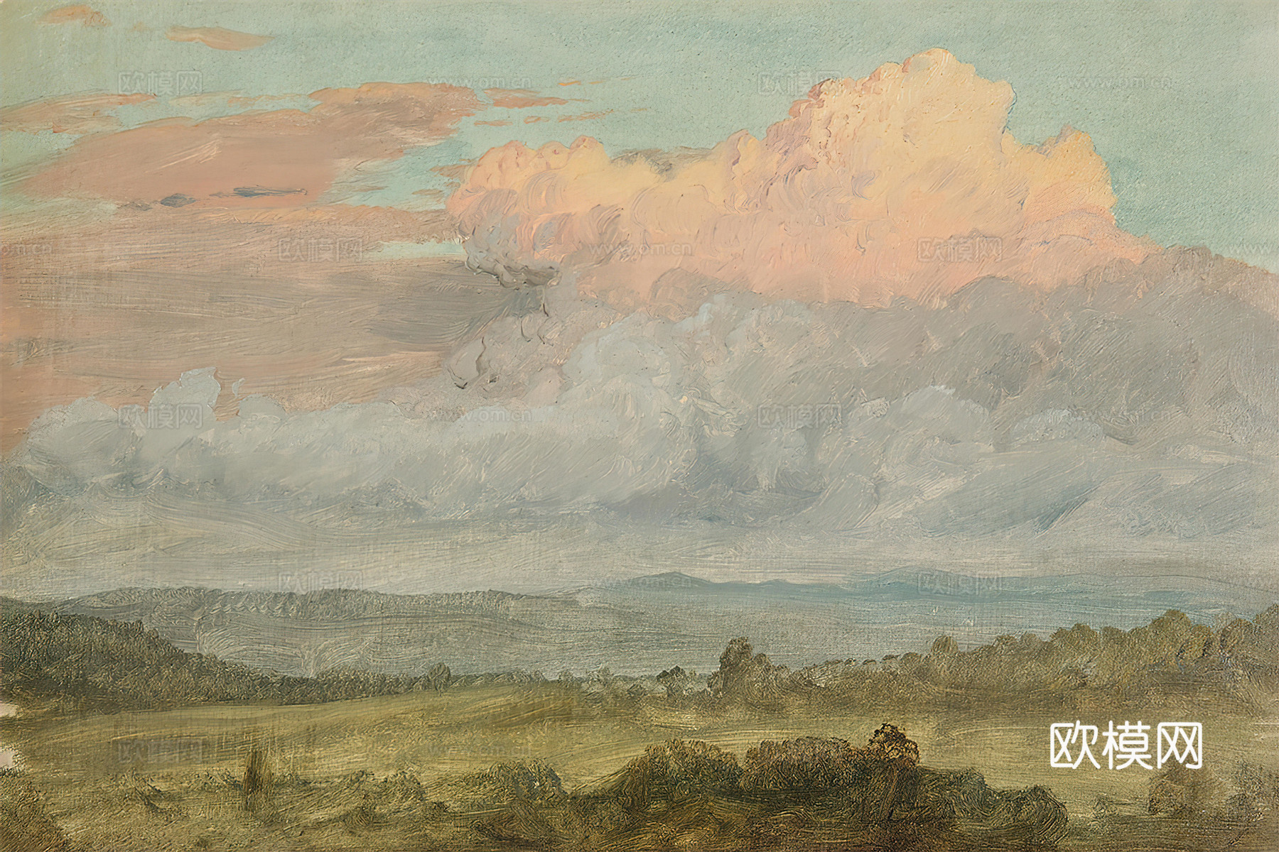 复古挂画 风景油画