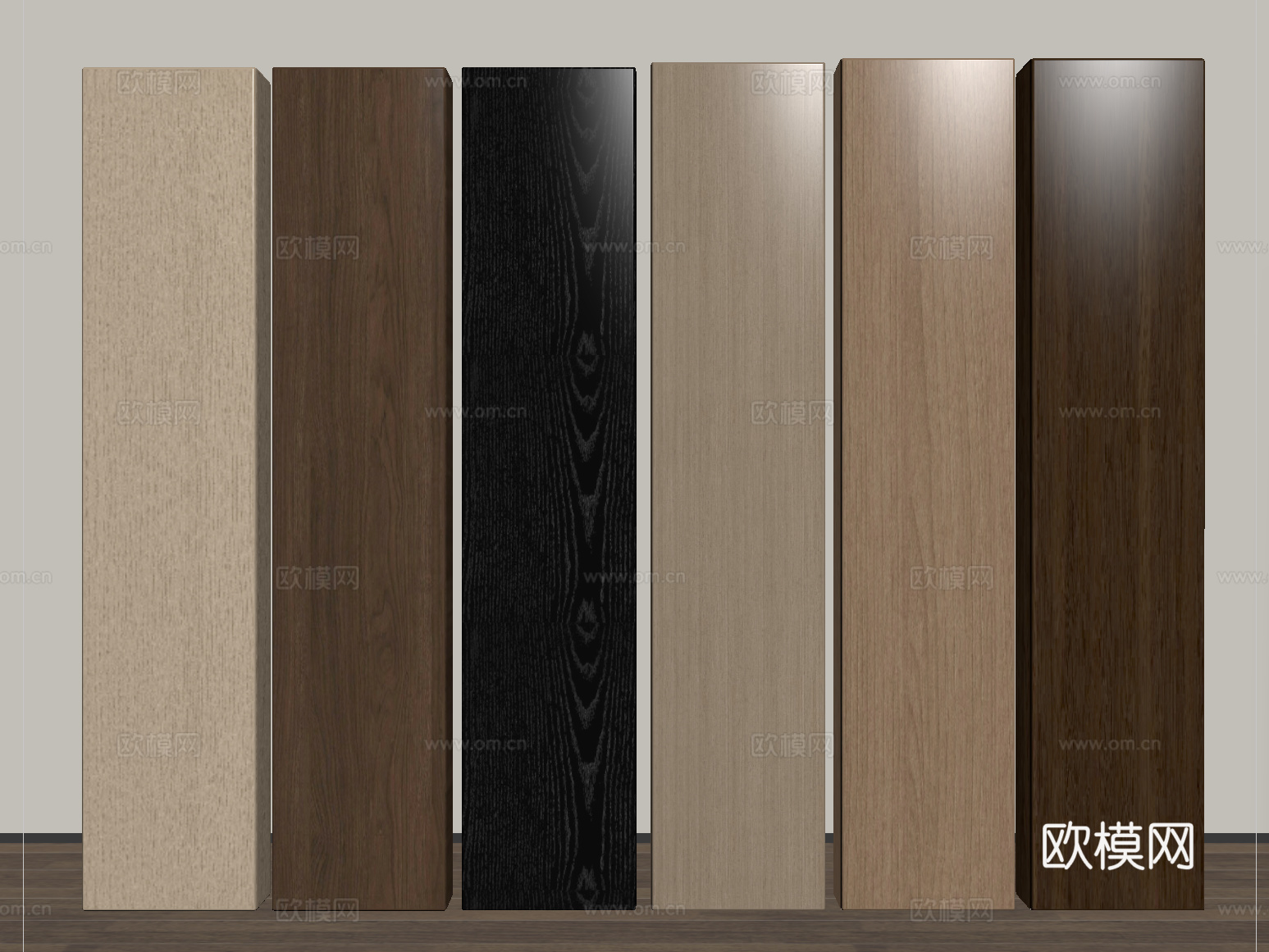 现代木饰面 木饰面护墙板 木饰面背景墙su模型