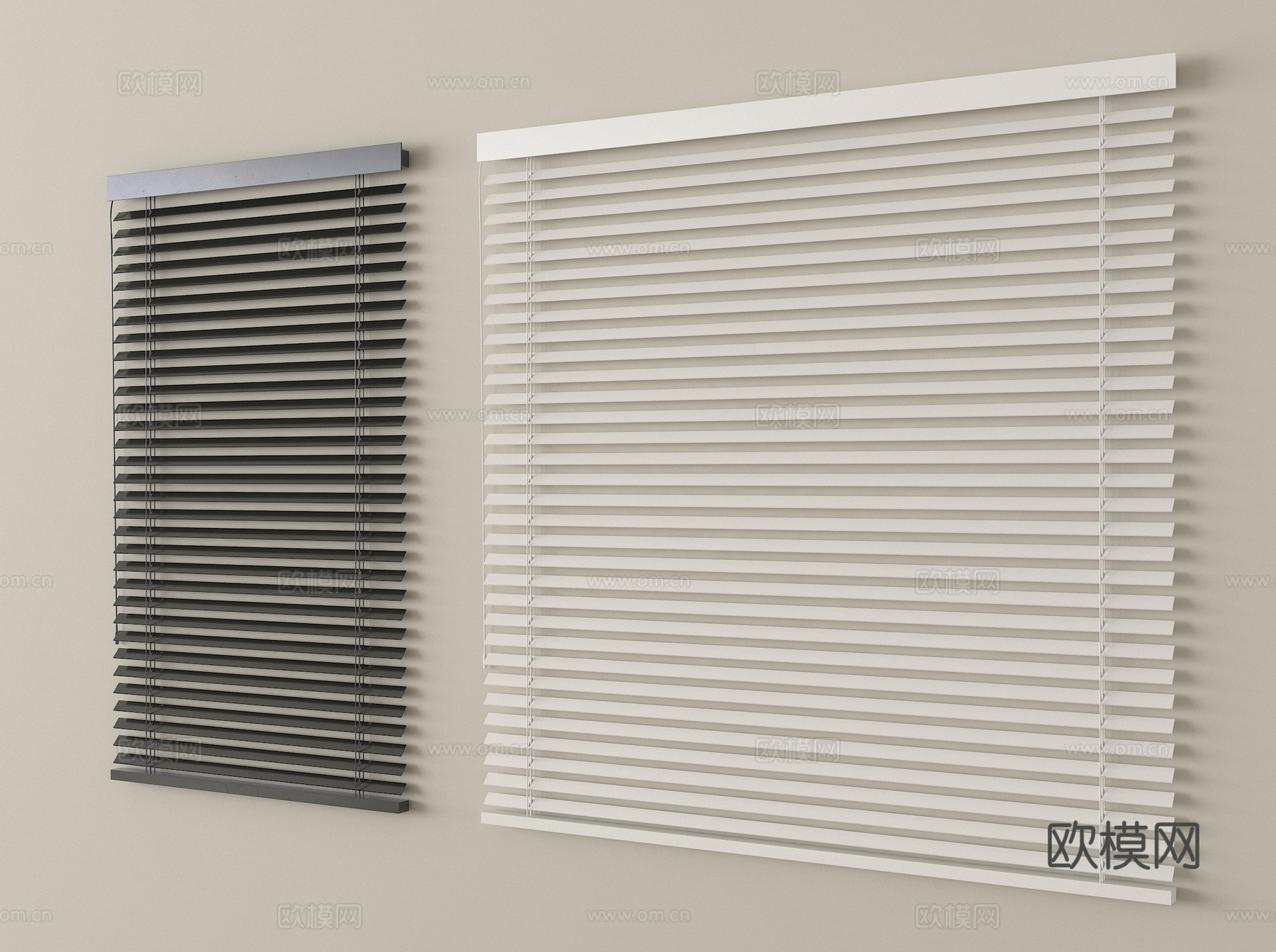 现代窗帘卷帘 竹帘百叶帘su模型