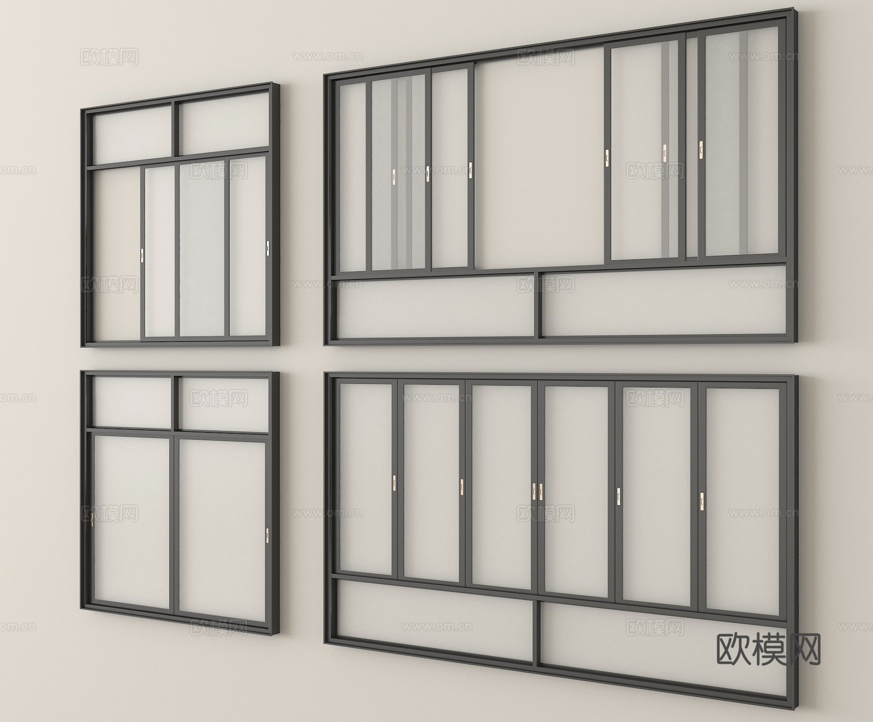 现代窗户 推拉窗 阳台窗 落地窗3d模型下载