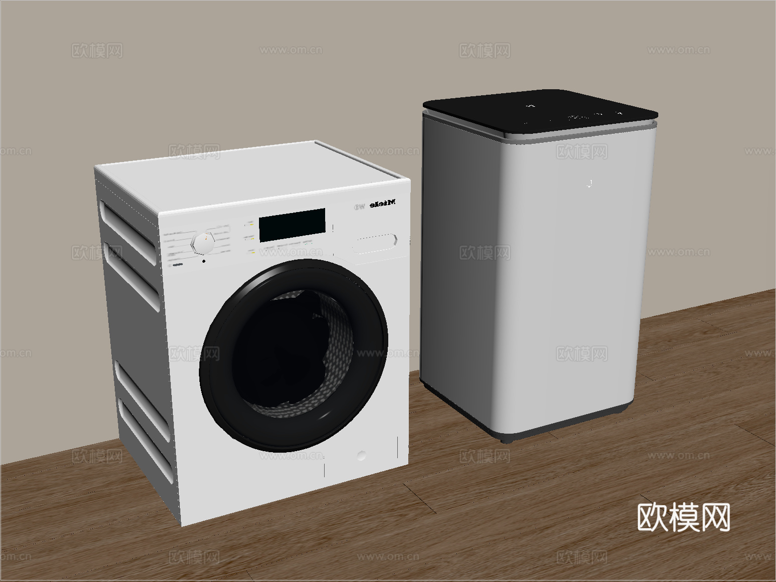 现代洗衣机 滚筒洗衣机su模型