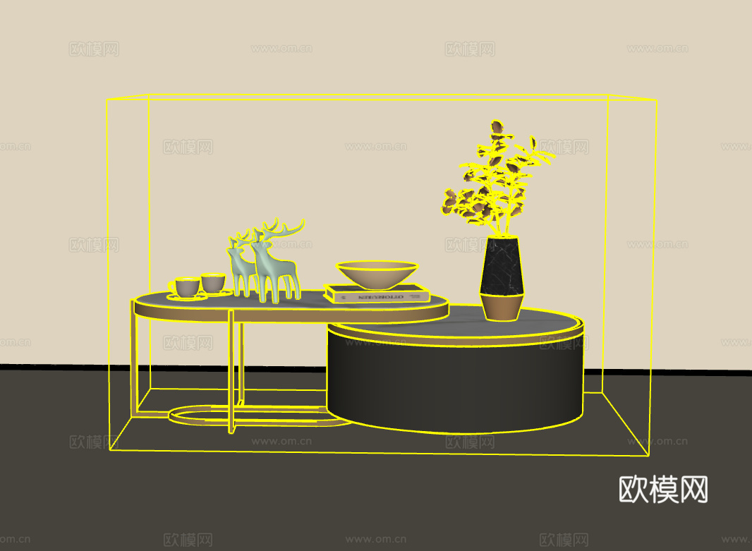 茶几su模型