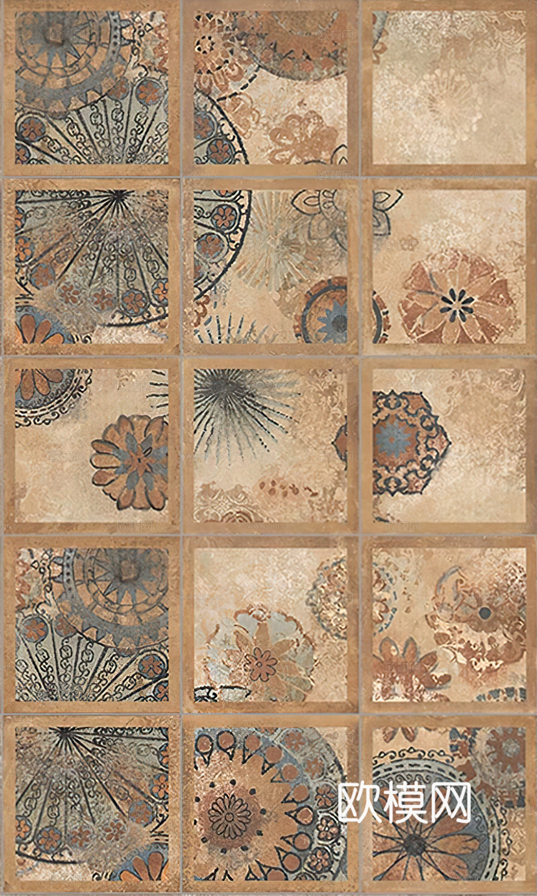 法式乡村田园风复古拼花砖