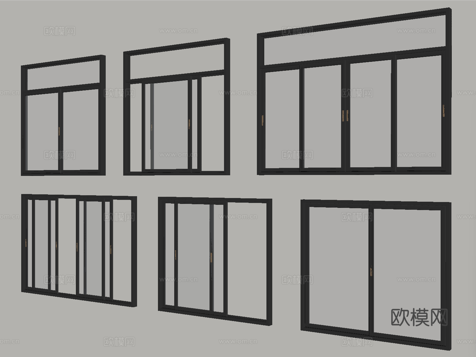 现代窗户 推拉窗 阳台窗 落地窗su模型