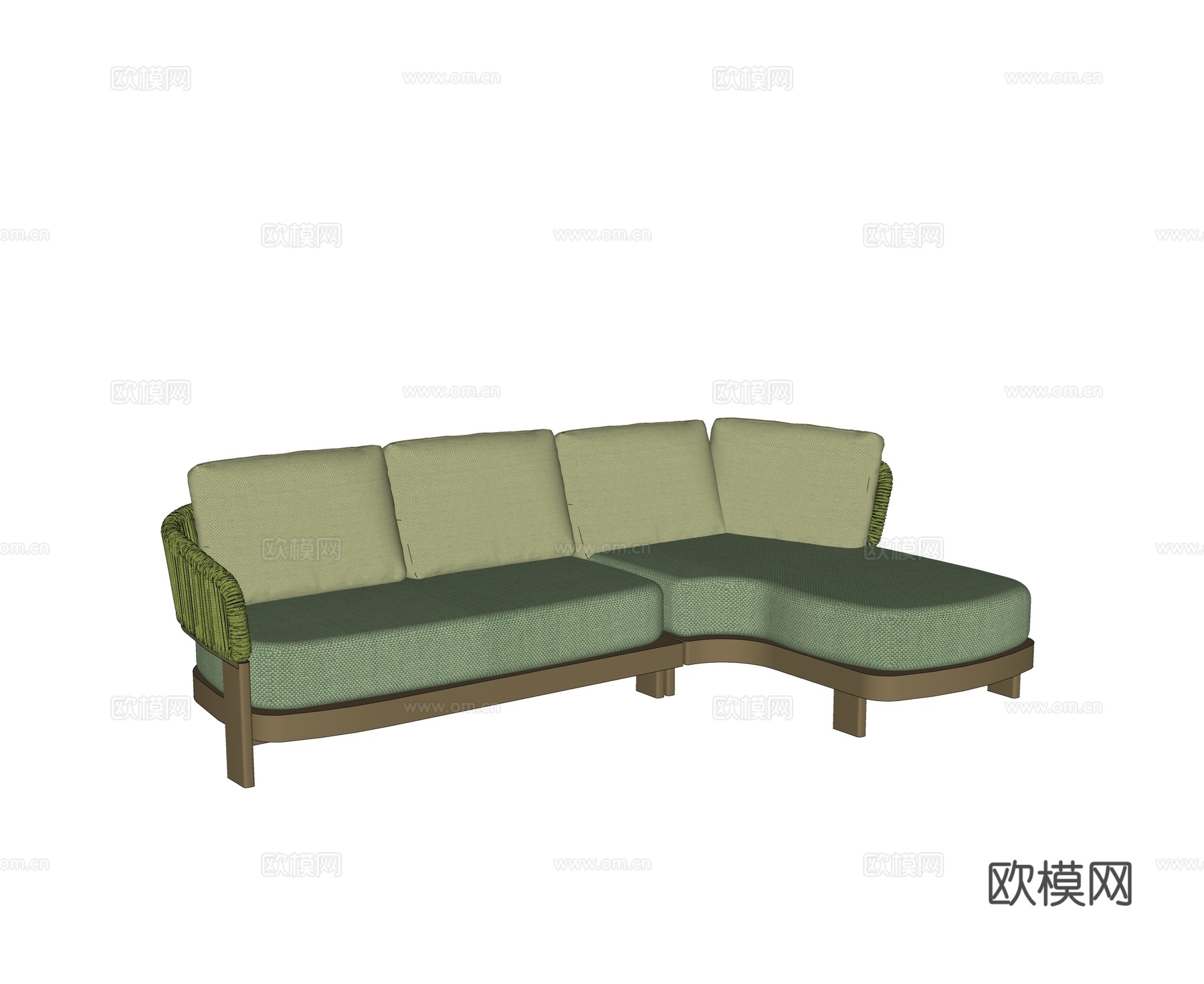 kun 户外沙发 多人转角 异形沙发su模型
