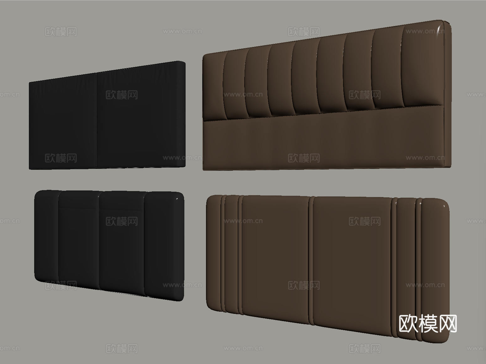 现代床靠背 床品 床头su模型