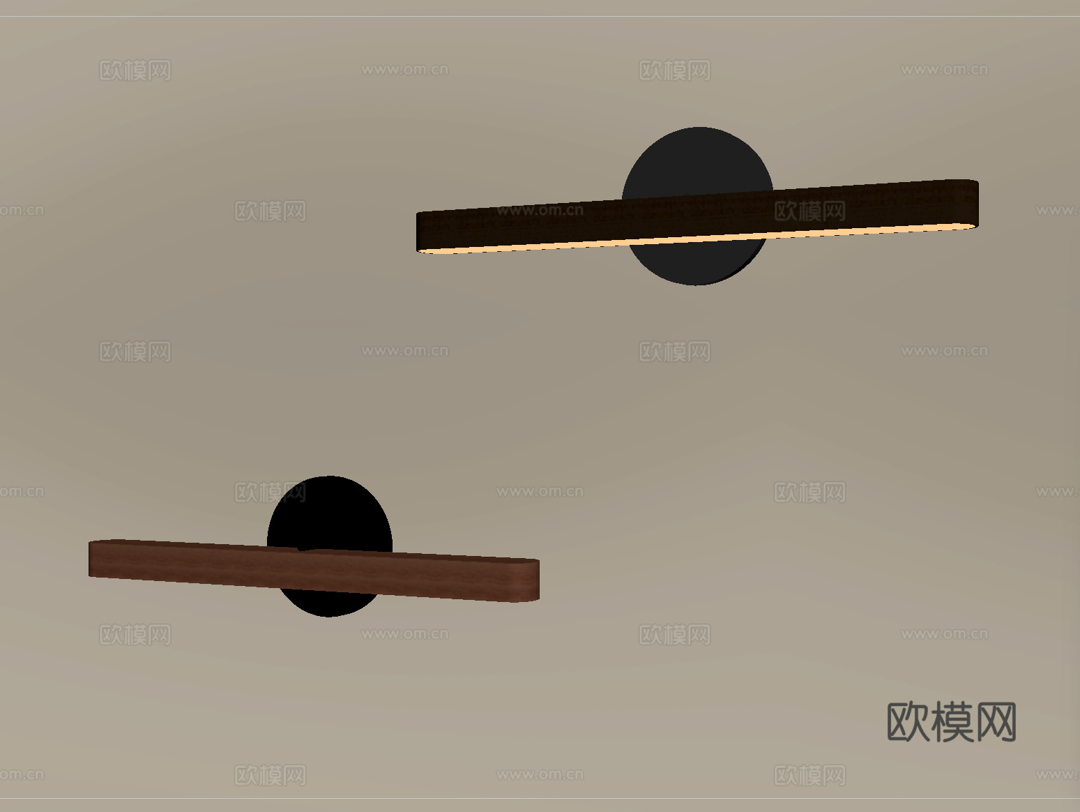 现代条形一字型壁灯su模型