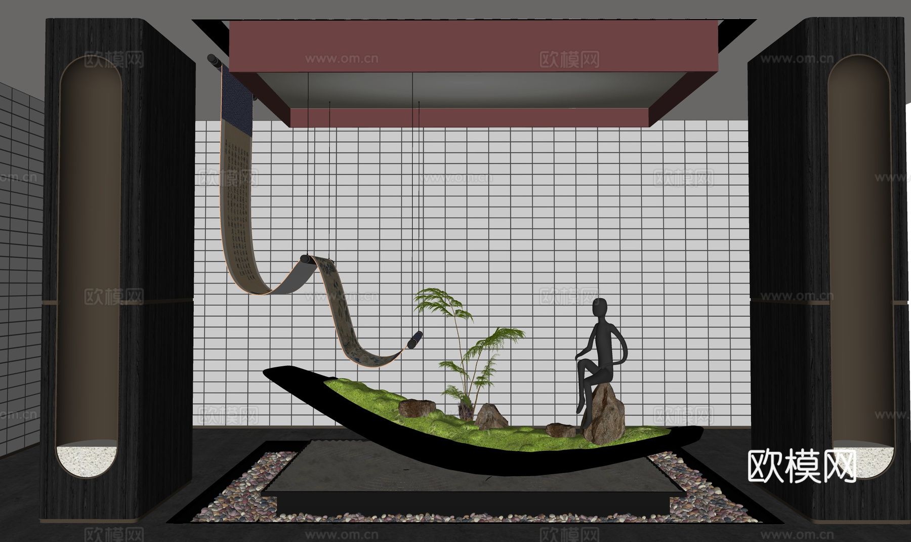 组团 微景观 景观 造景 花镜 绿化 小品 乔木 灌木 花卉su模型