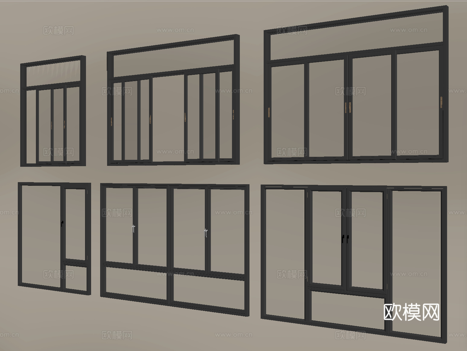 现代窗户 平开窗 推拉窗 阳台窗 落地窗su模型