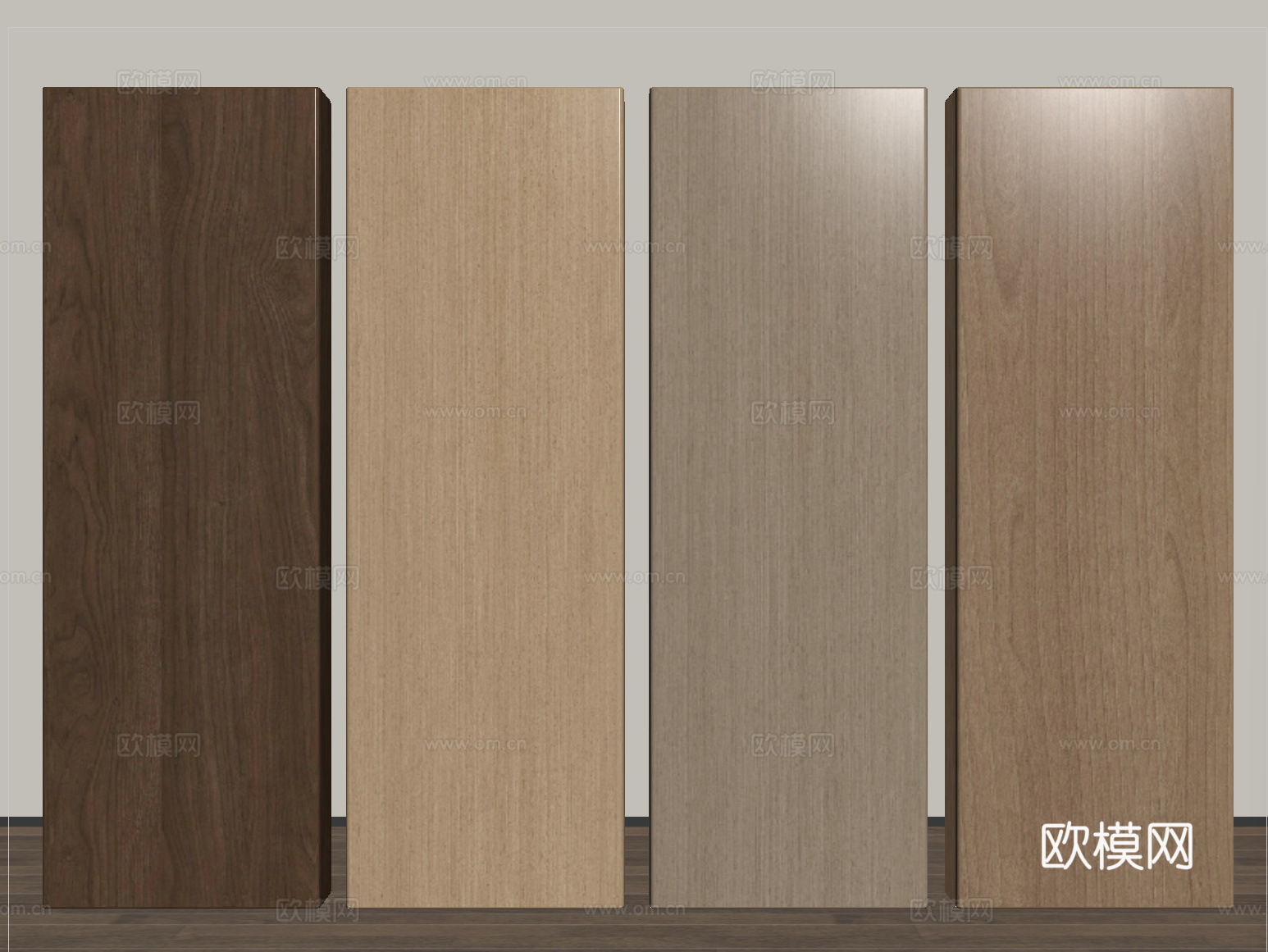 现代木饰面 木饰面护墙板 木饰面背景墙su模型