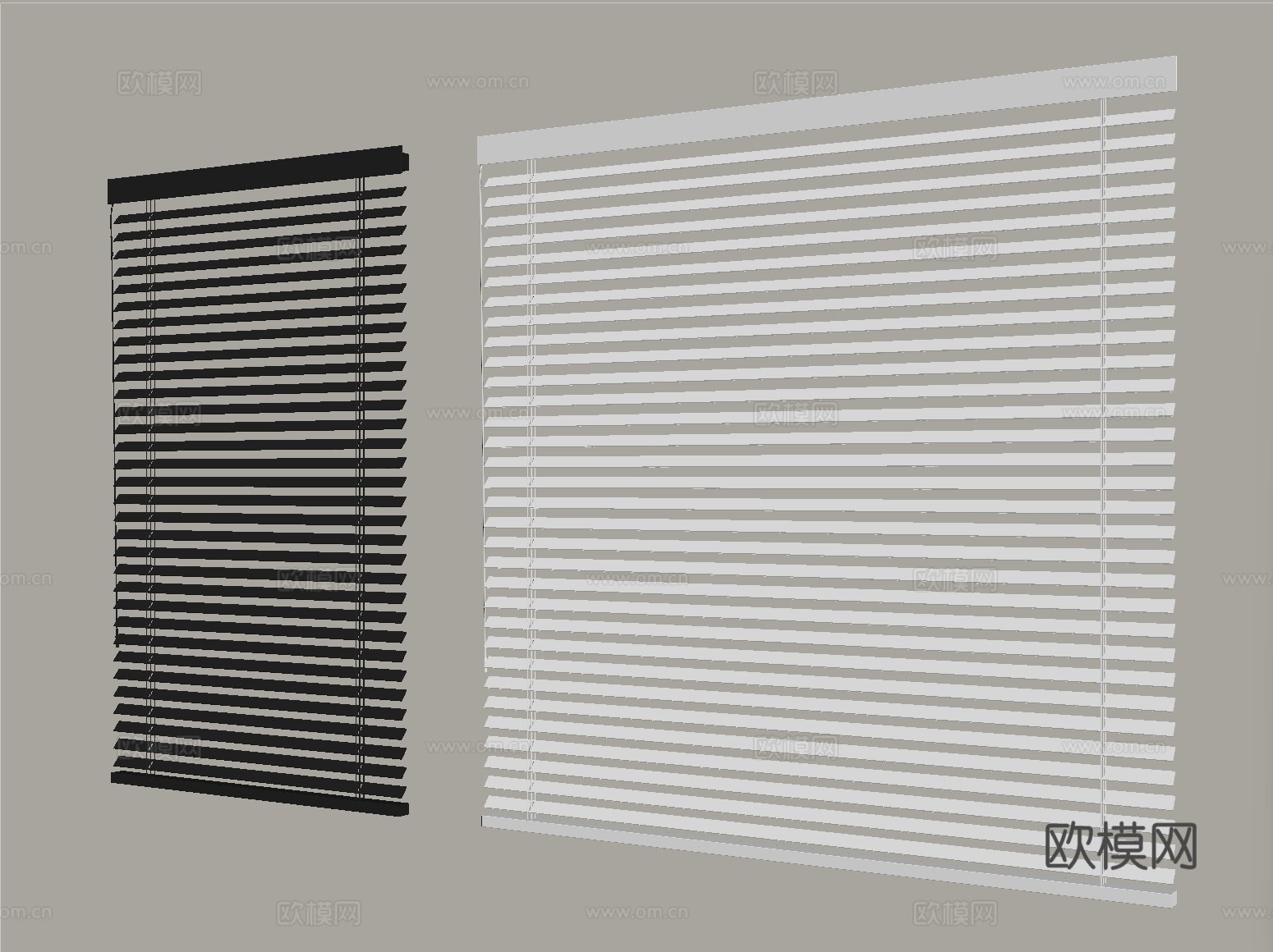 现代窗帘卷帘 竹帘百叶帘su模型