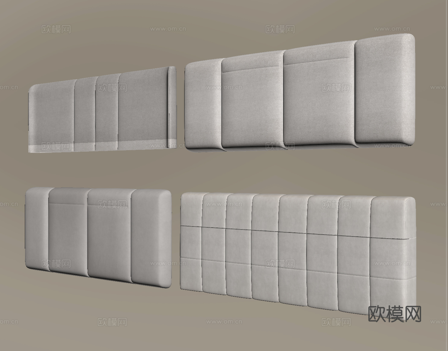 现代床靠背 床品 床头su模型