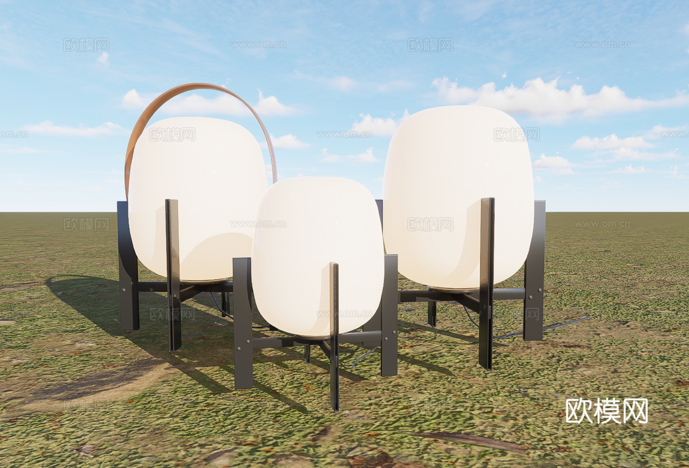 现代网红台灯su模型