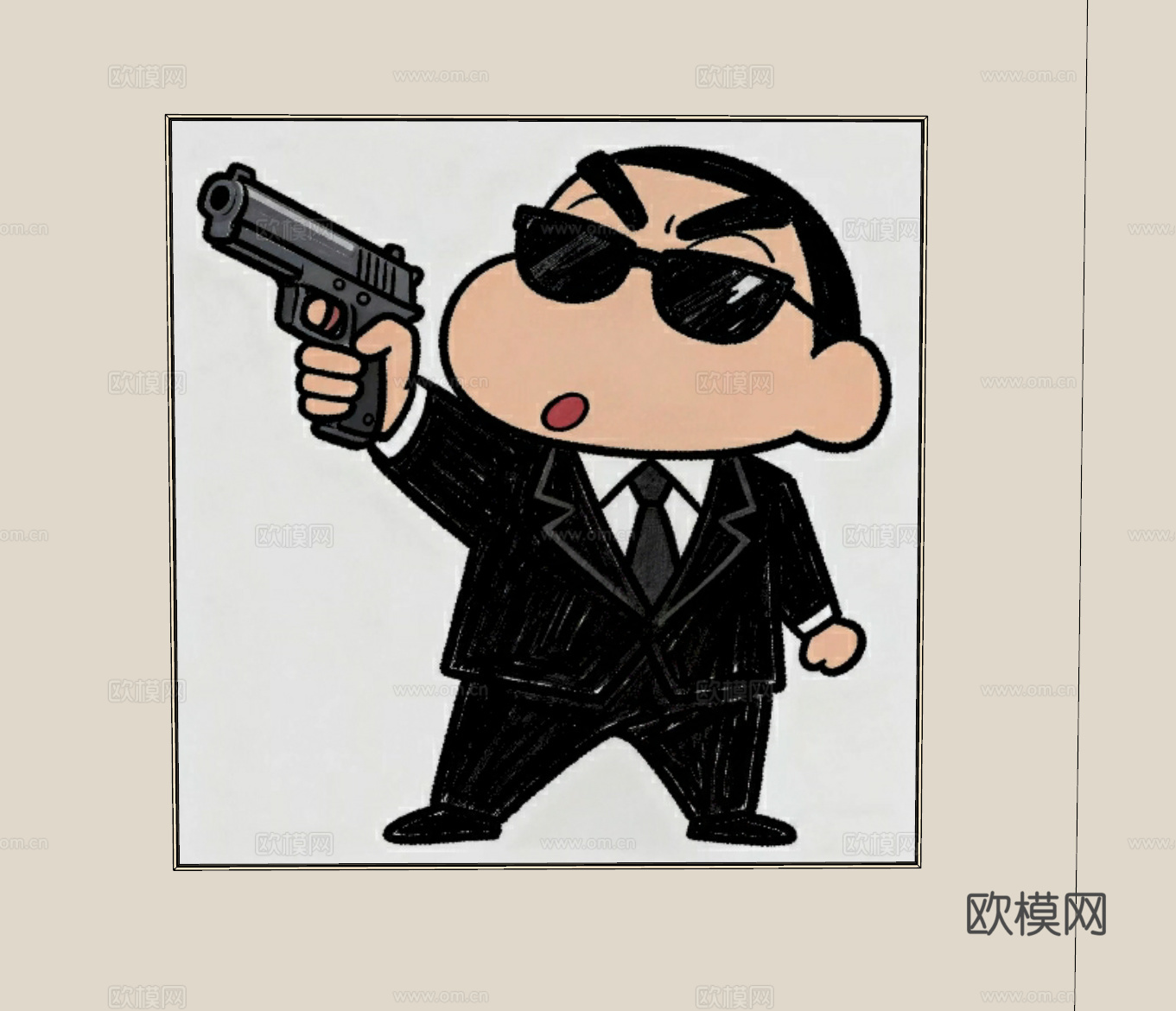 现代简约挂画儿童挂画su模型