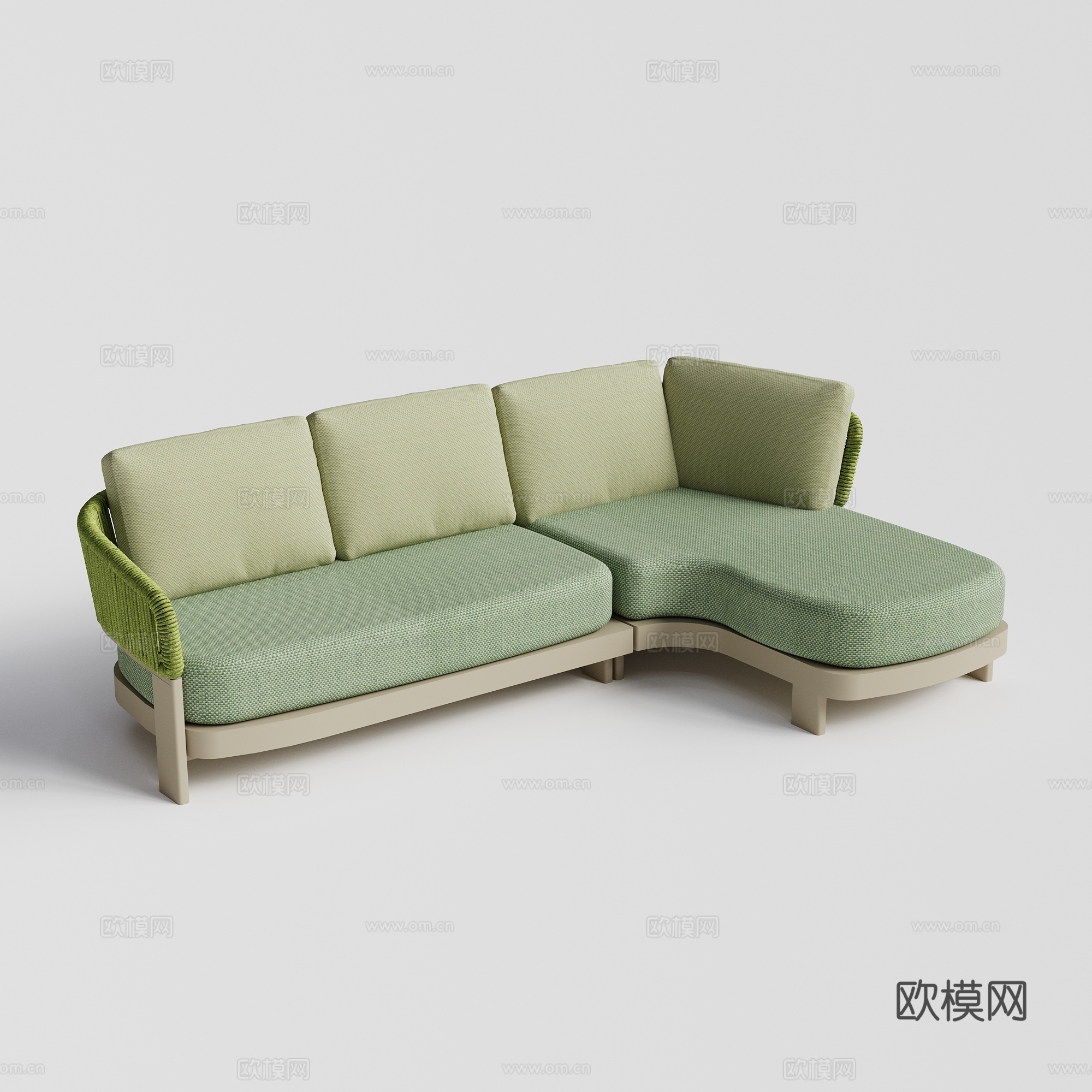 kun 户外沙发 多人转角 异形沙发su模型