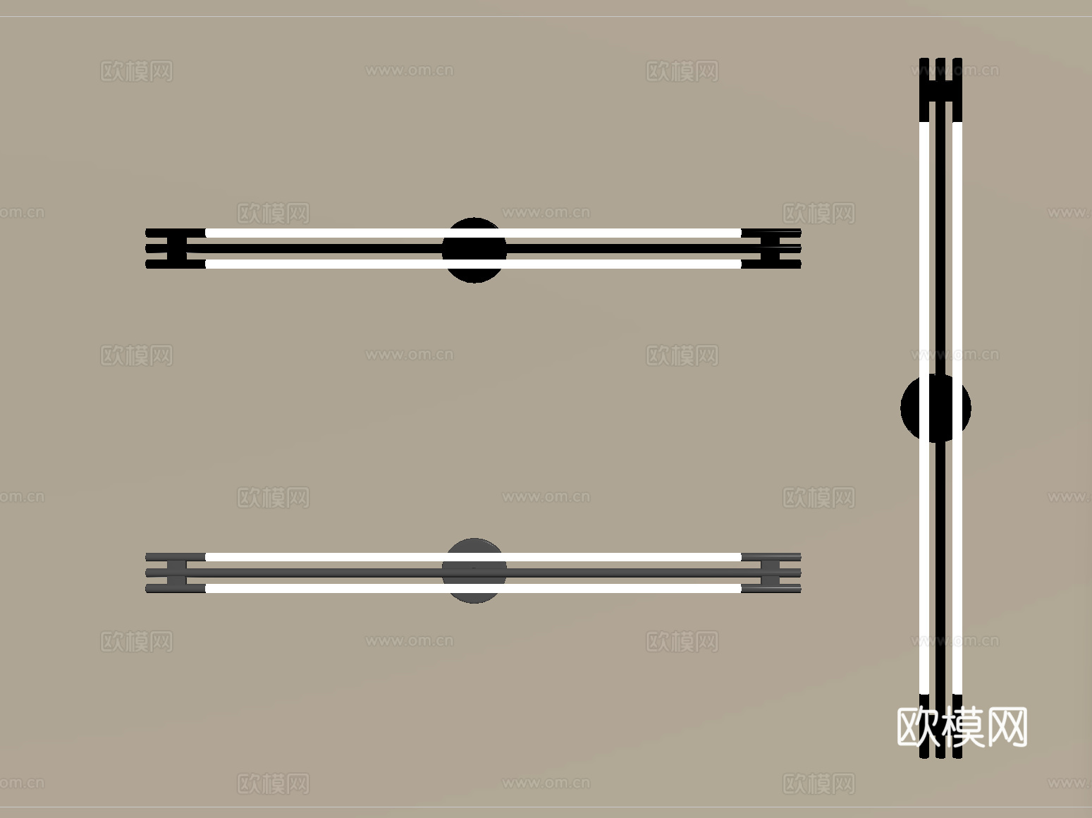 现代金属壁灯  长条壁灯su模型
