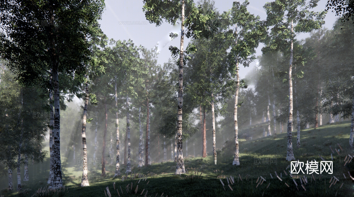 现代公园景观_树林su模型