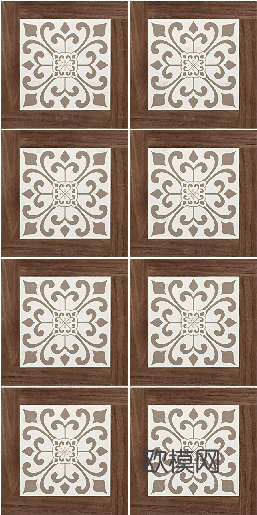 美式复古木纹拼花小花砖下载