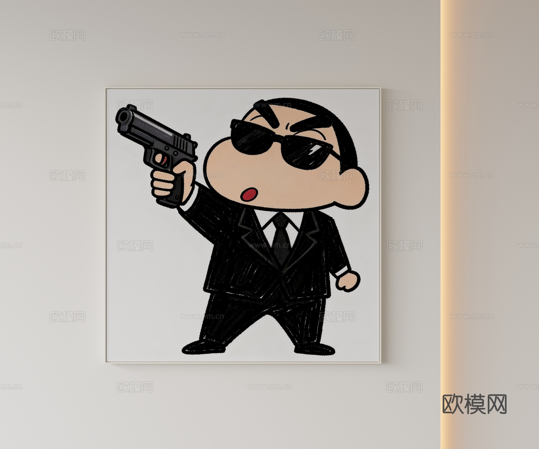 现代简约挂画儿童挂画su模型