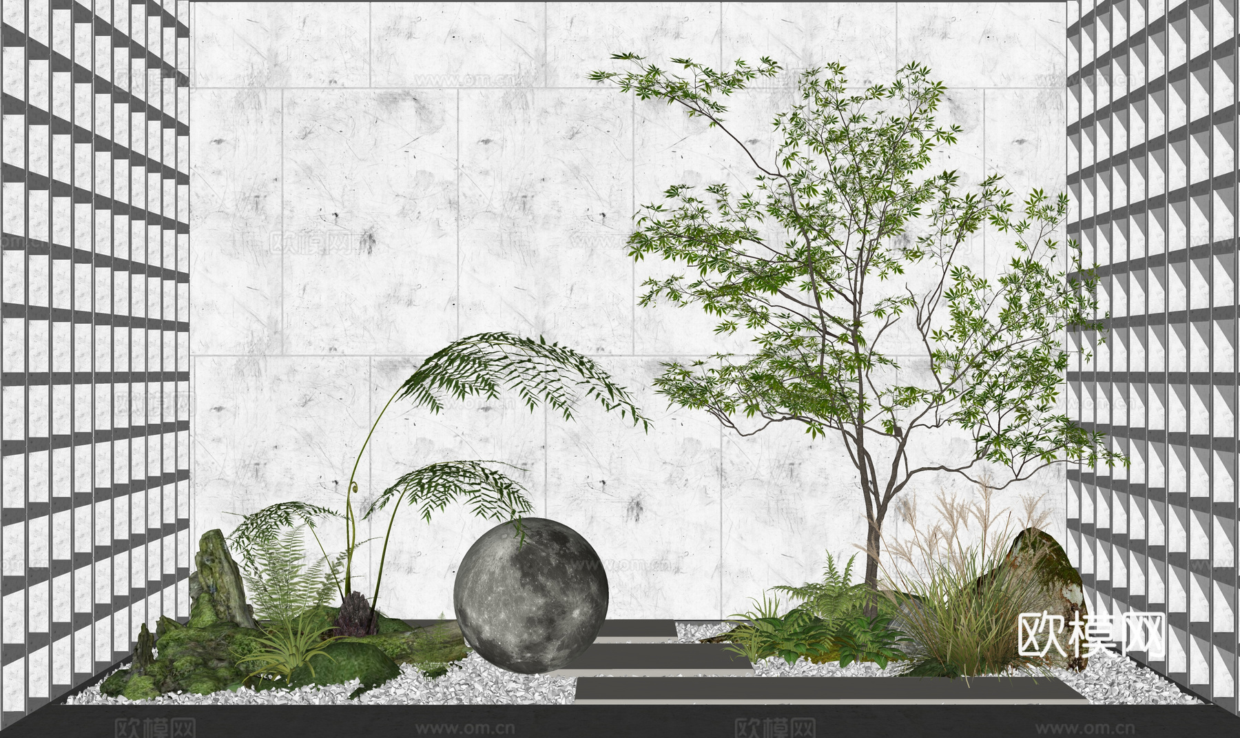 组团 微景观 景观 造景 花镜 绿化 小品 乔木 灌木 花卉su模型