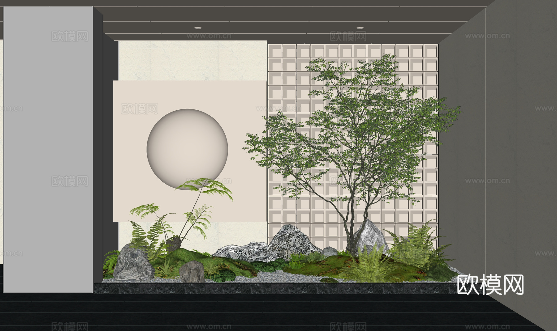 组团 微景观 景观 造景 花镜 绿化 小品 乔木 灌木 花卉su模型