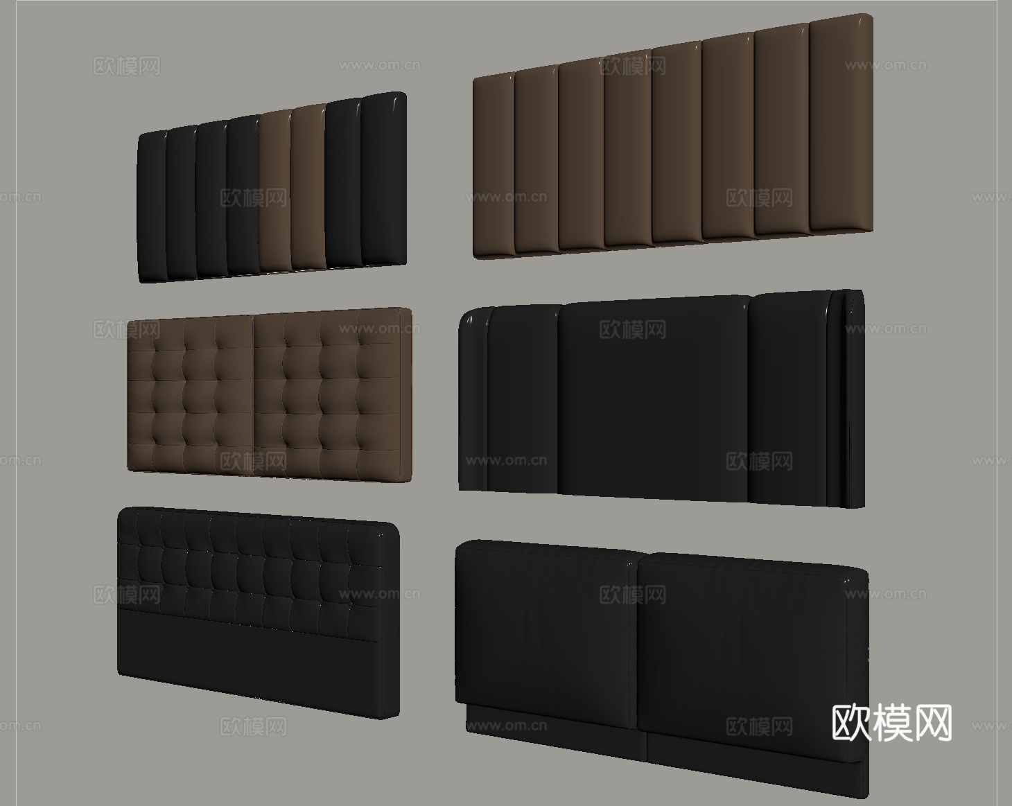 现代床靠背 床品 床头su模型