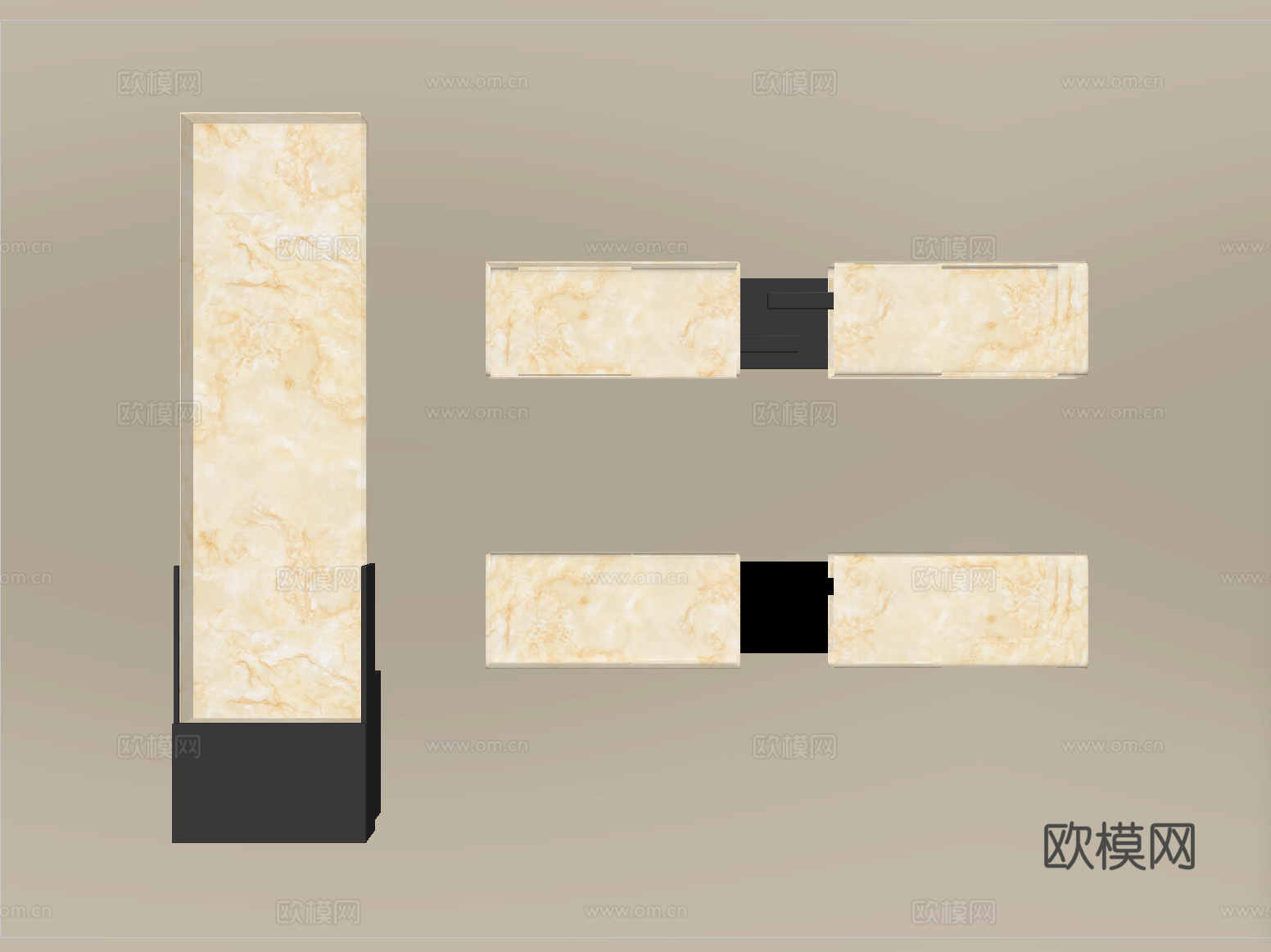现代金属壁灯 长条壁灯 走廊壁灯 镜前壁灯su模型