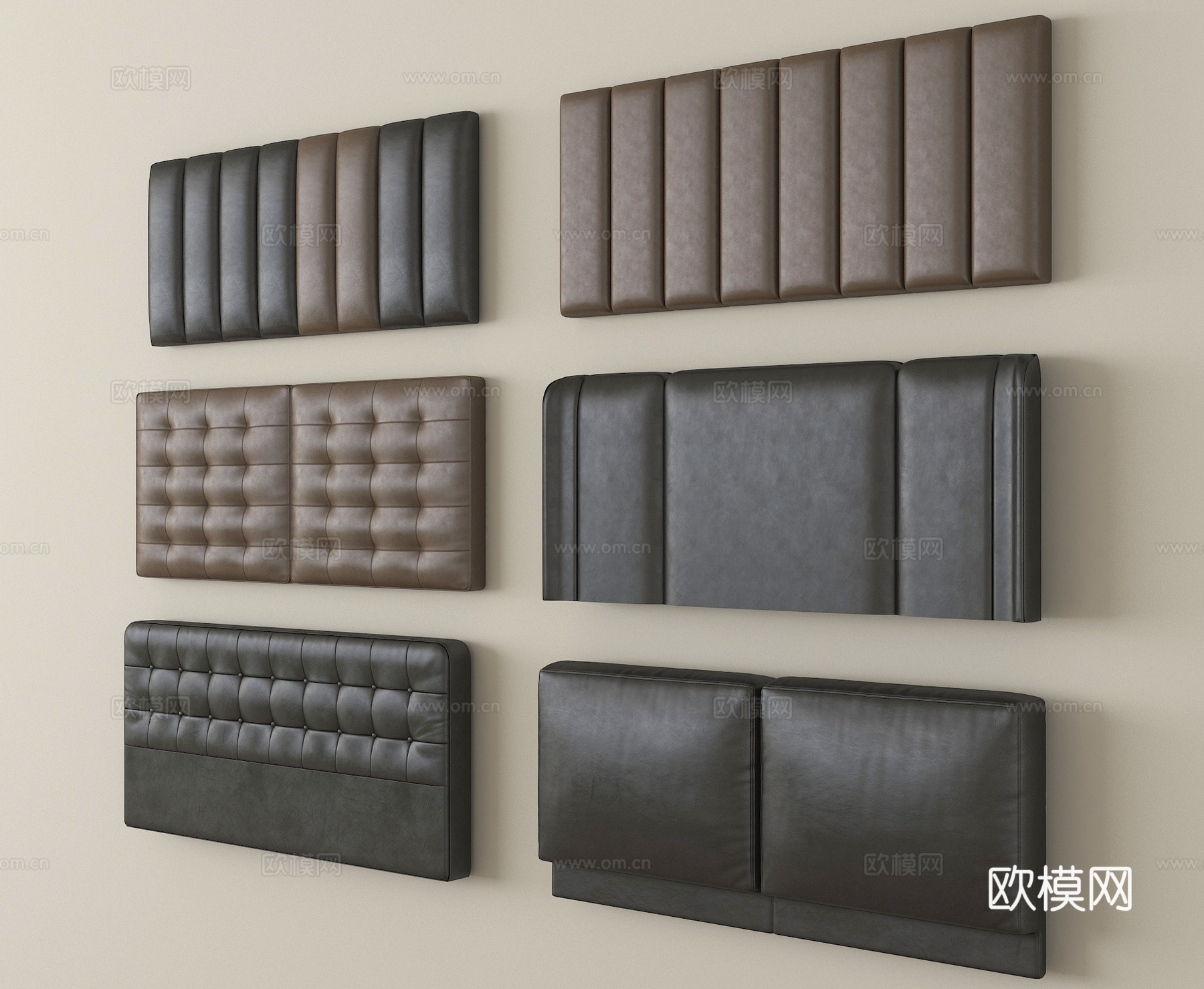 现代床靠背 床品 床头su模型