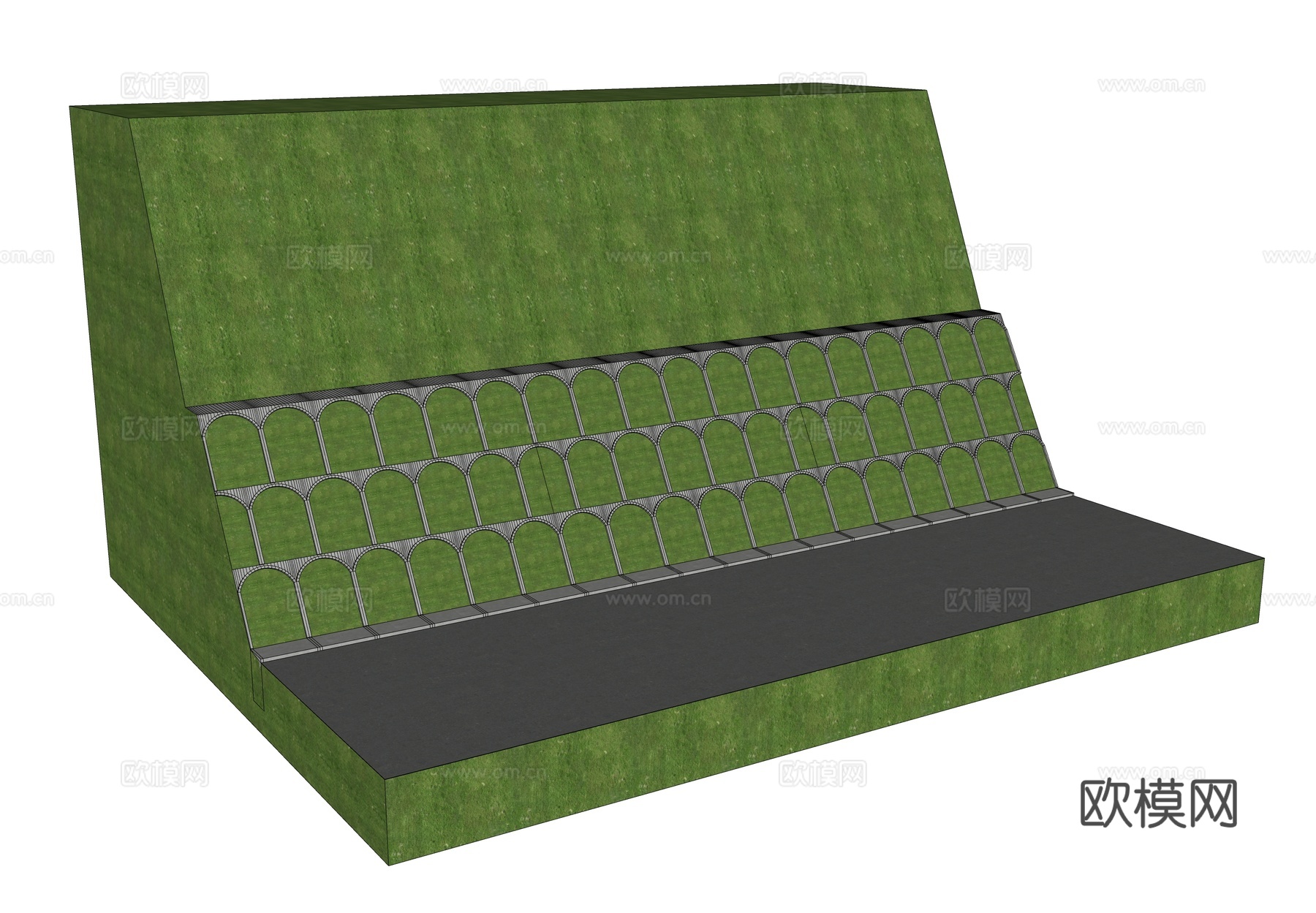 现代护坡 现代绿植挡墙 护坡挡墙 铰接式护坡 防滑坡 高速防su模型