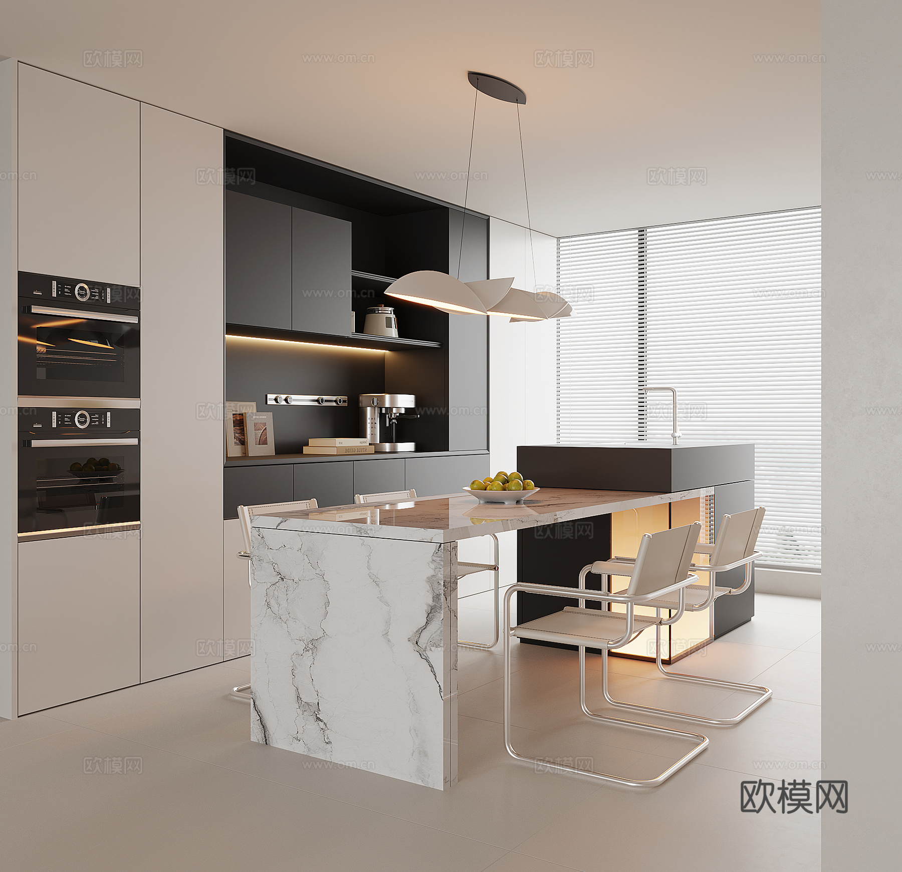 现代家居餐厅su模型