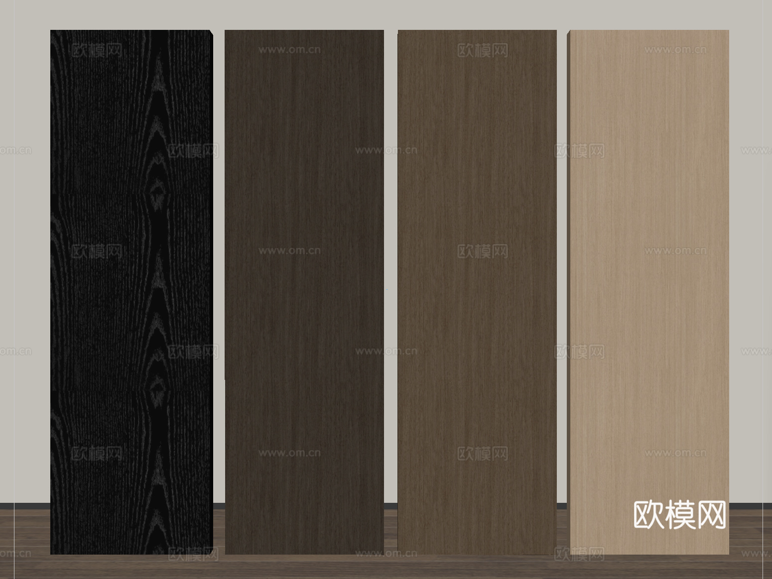 现代木饰面 木饰面护墙板 木饰面背景墙su模型