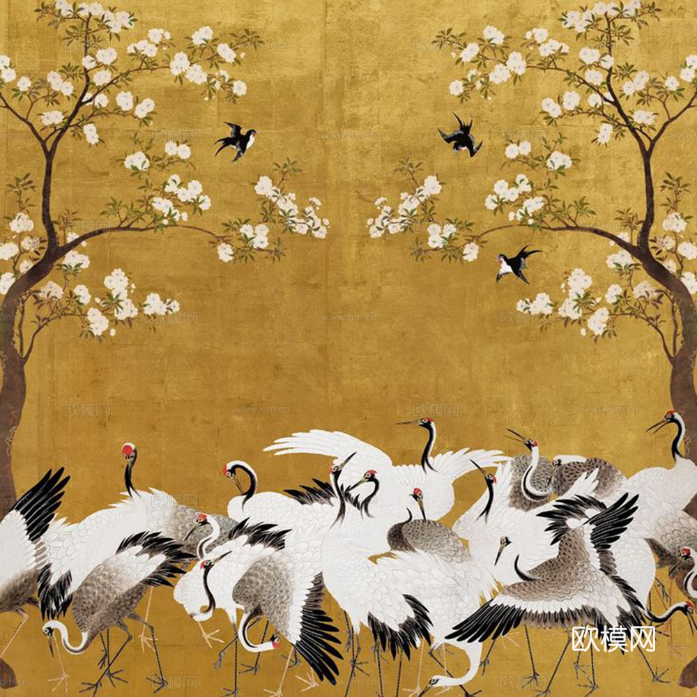 中式屏风、装饰画