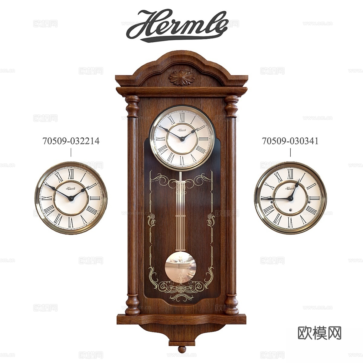 新古典时钟 赫姆勒挂钟3d模型下载