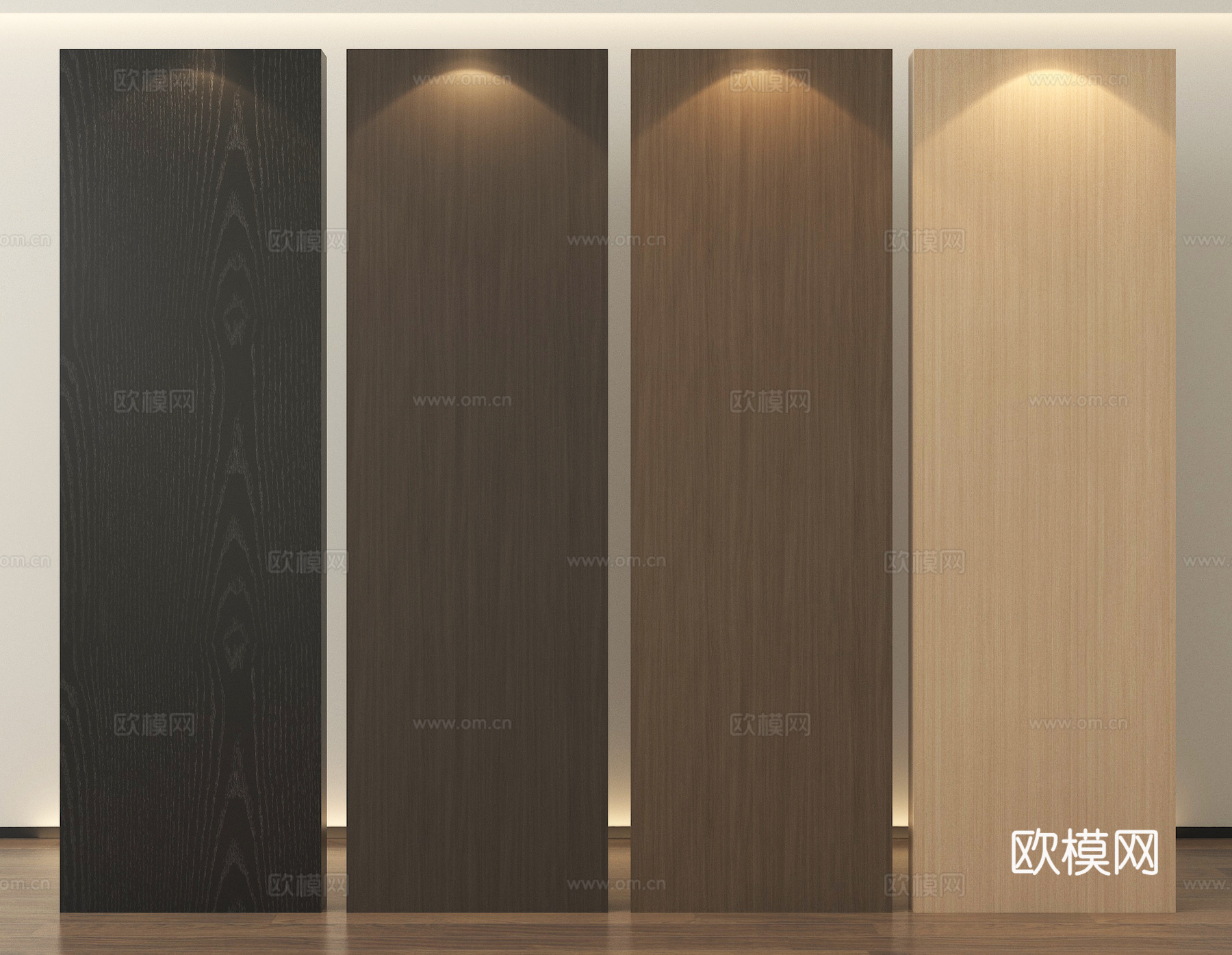 现代木饰面 木饰面护墙板 木饰面背景墙su模型