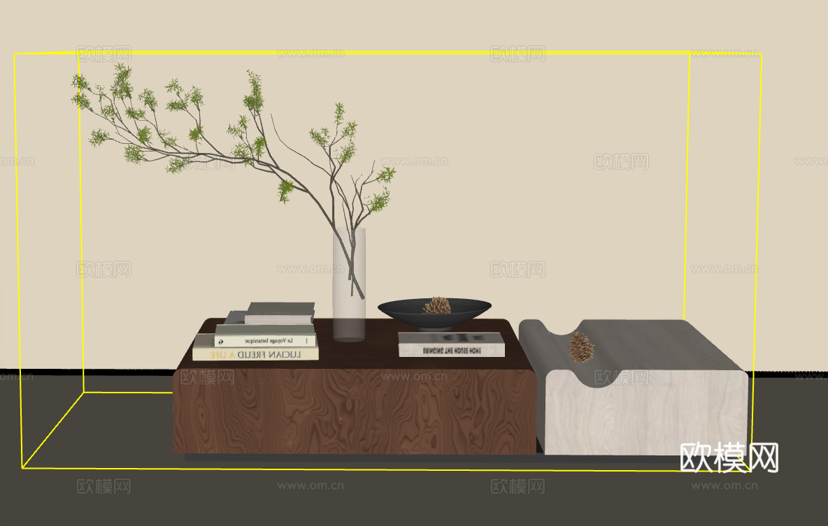 茶几su模型