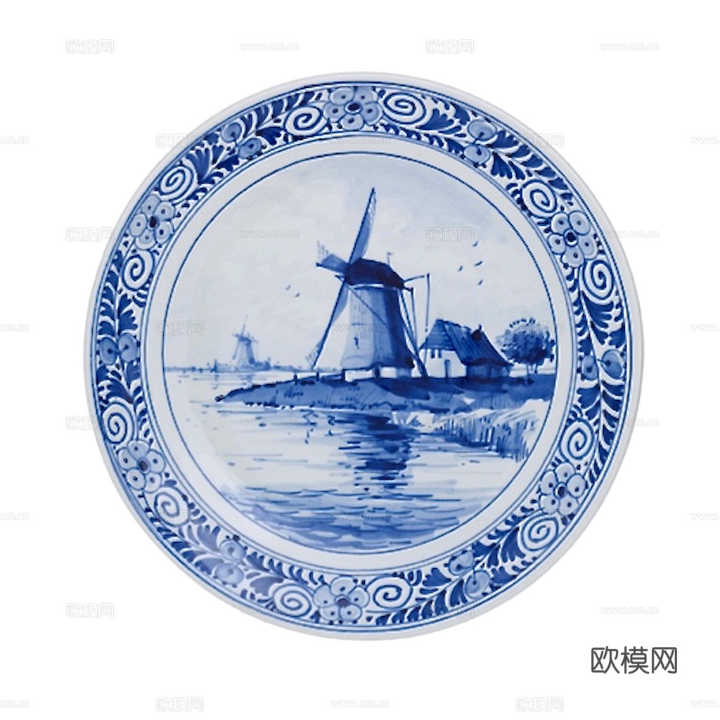 盘子 菜盘 餐盘 古典青花瓷瓷盘图案花纹 陶瓷瓷器花纹下载