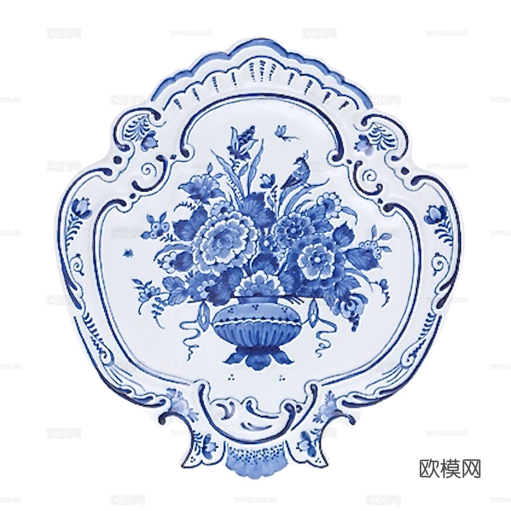 盘子 菜盘 餐盘 古典青花瓷瓷盘图案花纹下载