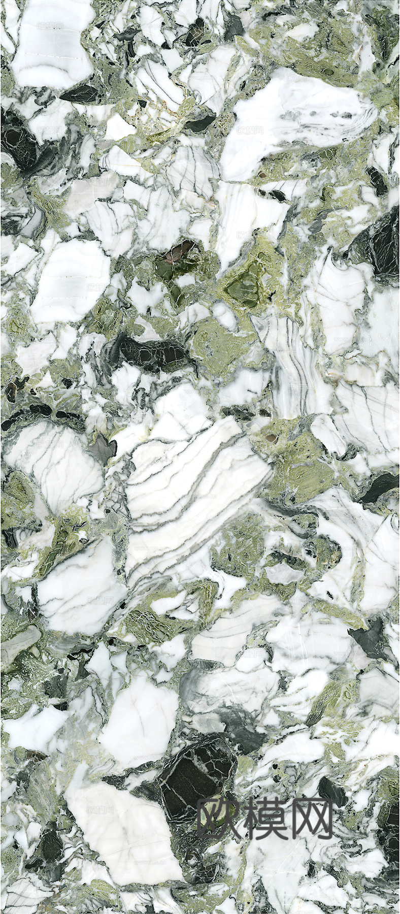 冷翡翠绿色奢石大理石