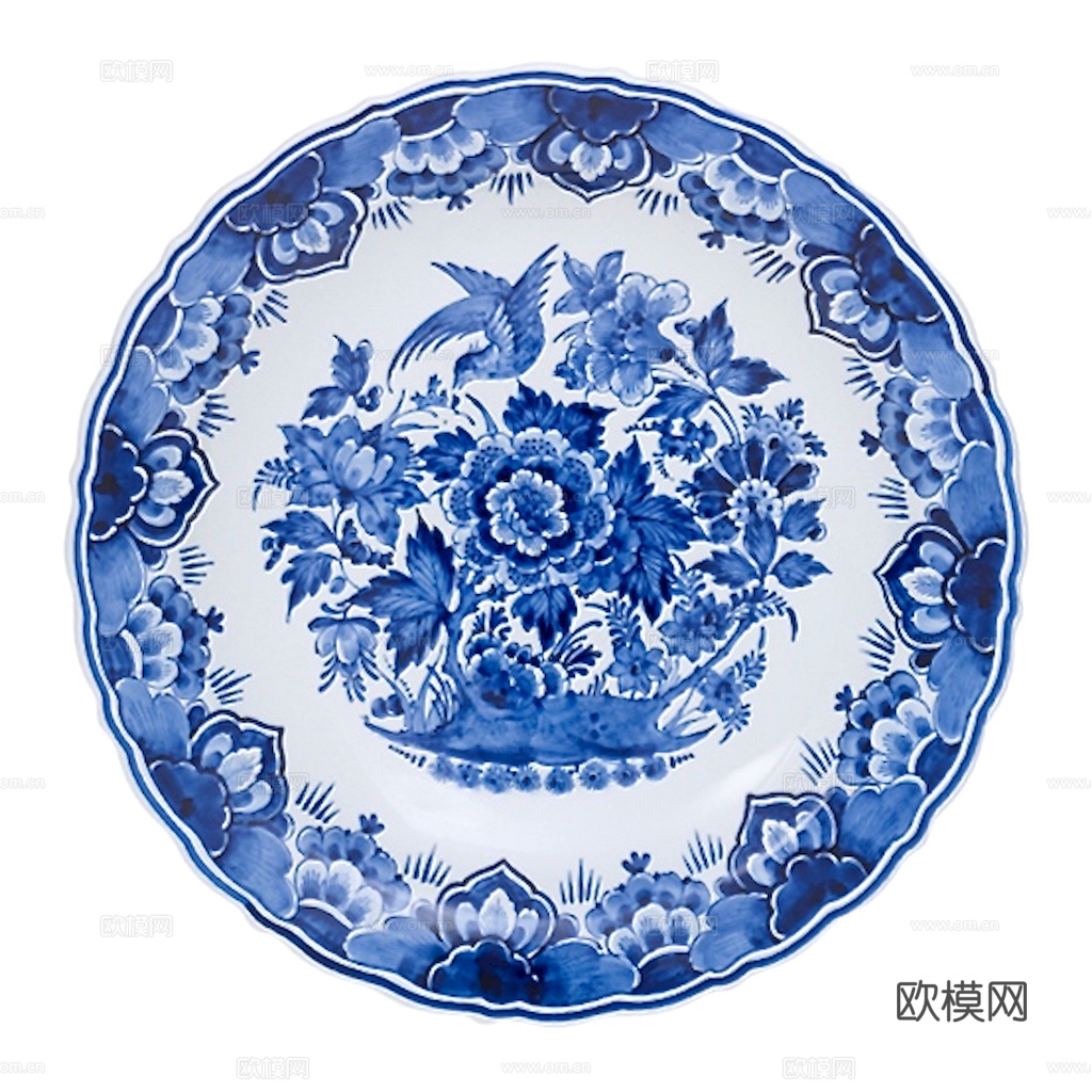 盘子 菜盘 餐盘 古典青花瓷瓷盘图案花纹 陶瓷瓷器花纹下载