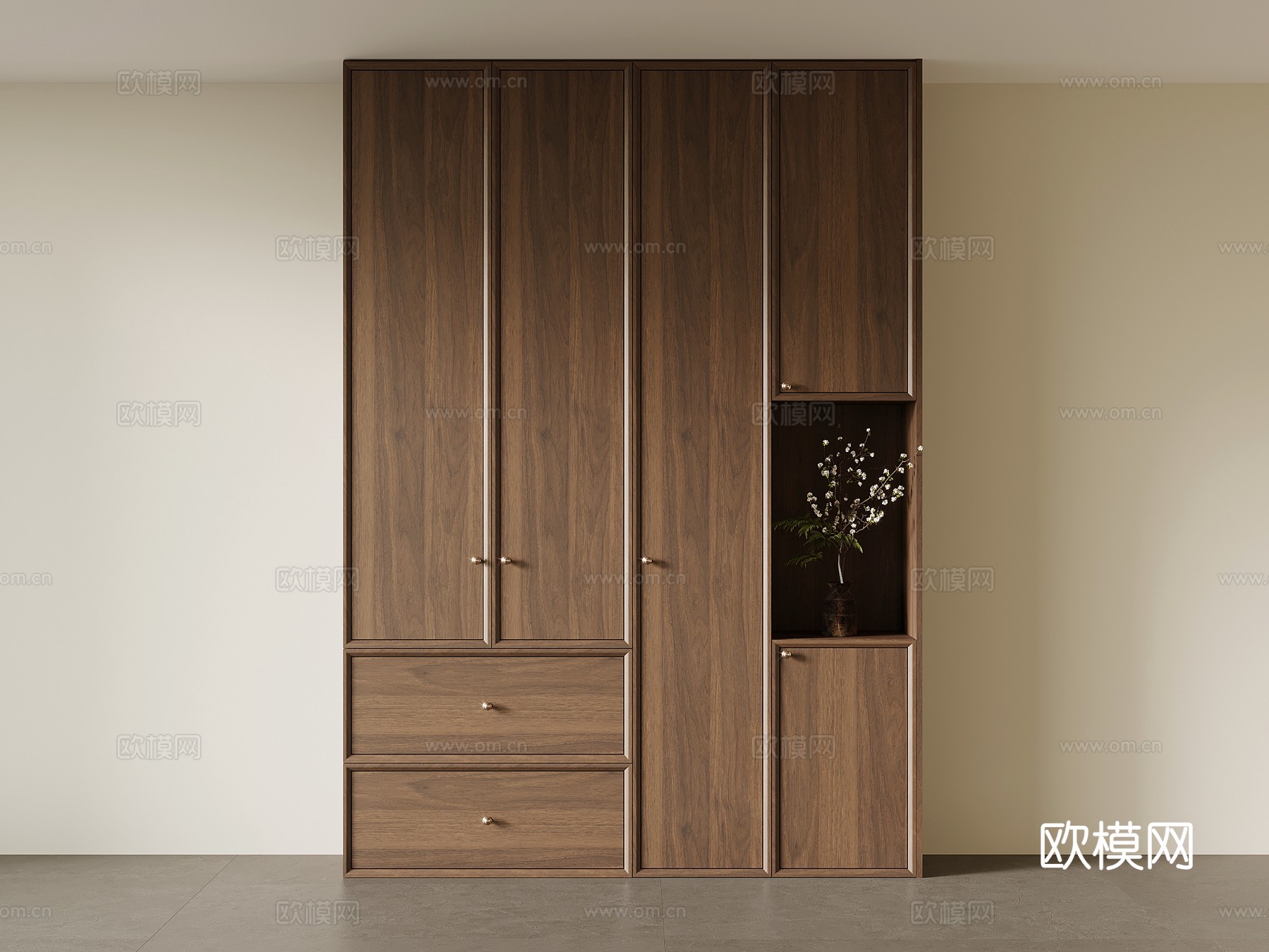 中古风鞋柜 入户鞋柜su模型