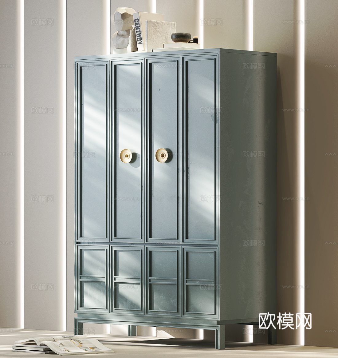 现代中古边柜 现代玄关柜边柜 现代意式玄关柜 意式装饰柜su模型