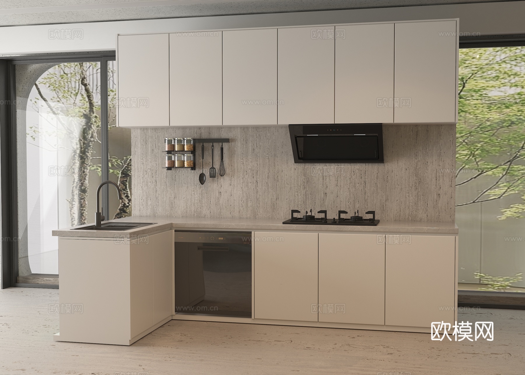现代橱柜su模型
