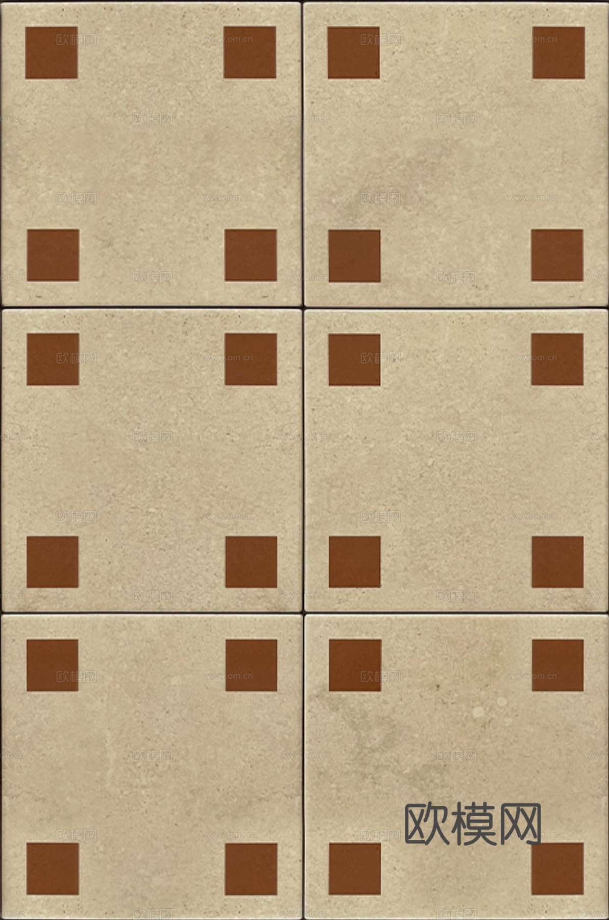 复古做旧红白花砖