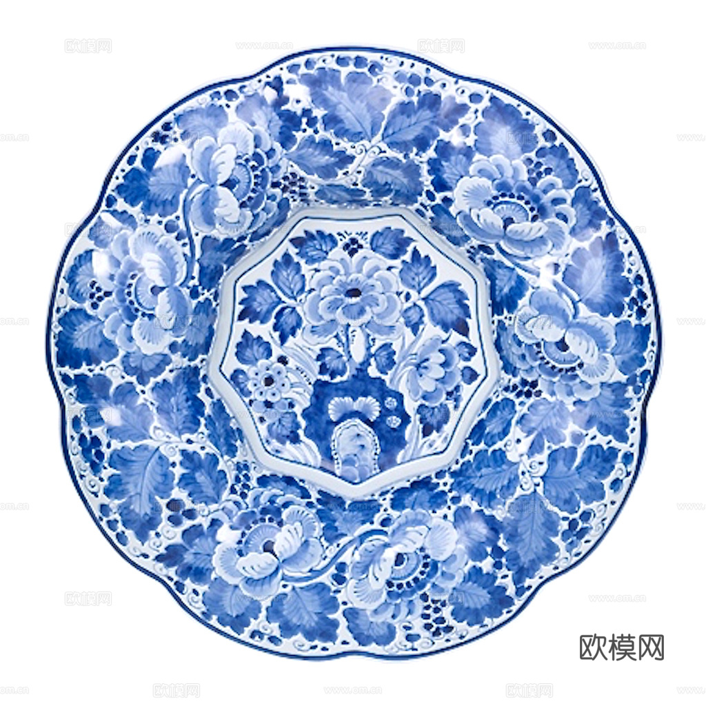盘子 菜盘 餐盘 古典青花瓷瓷盘图案花纹 陶瓷瓷器花纹下载