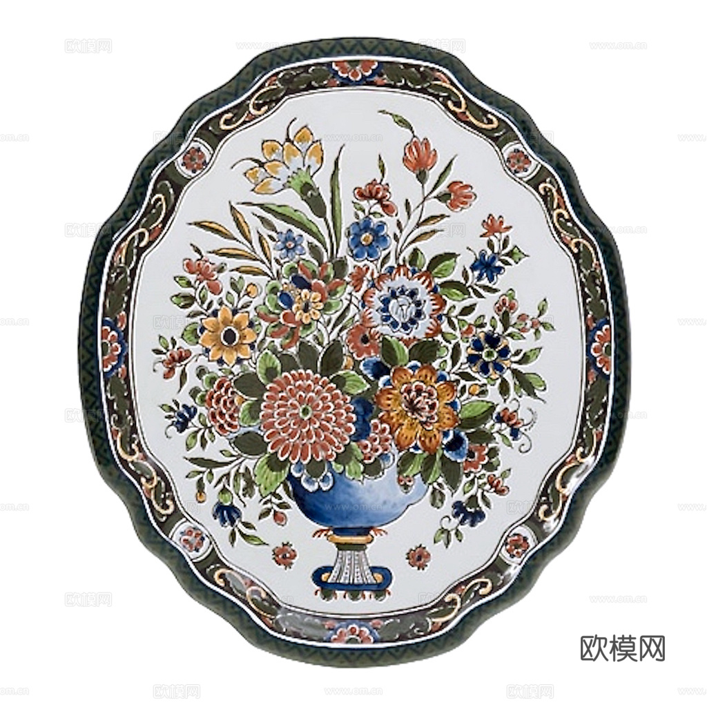 盘子 菜盘 餐盘 古典青花瓷瓷盘图案花纹下载