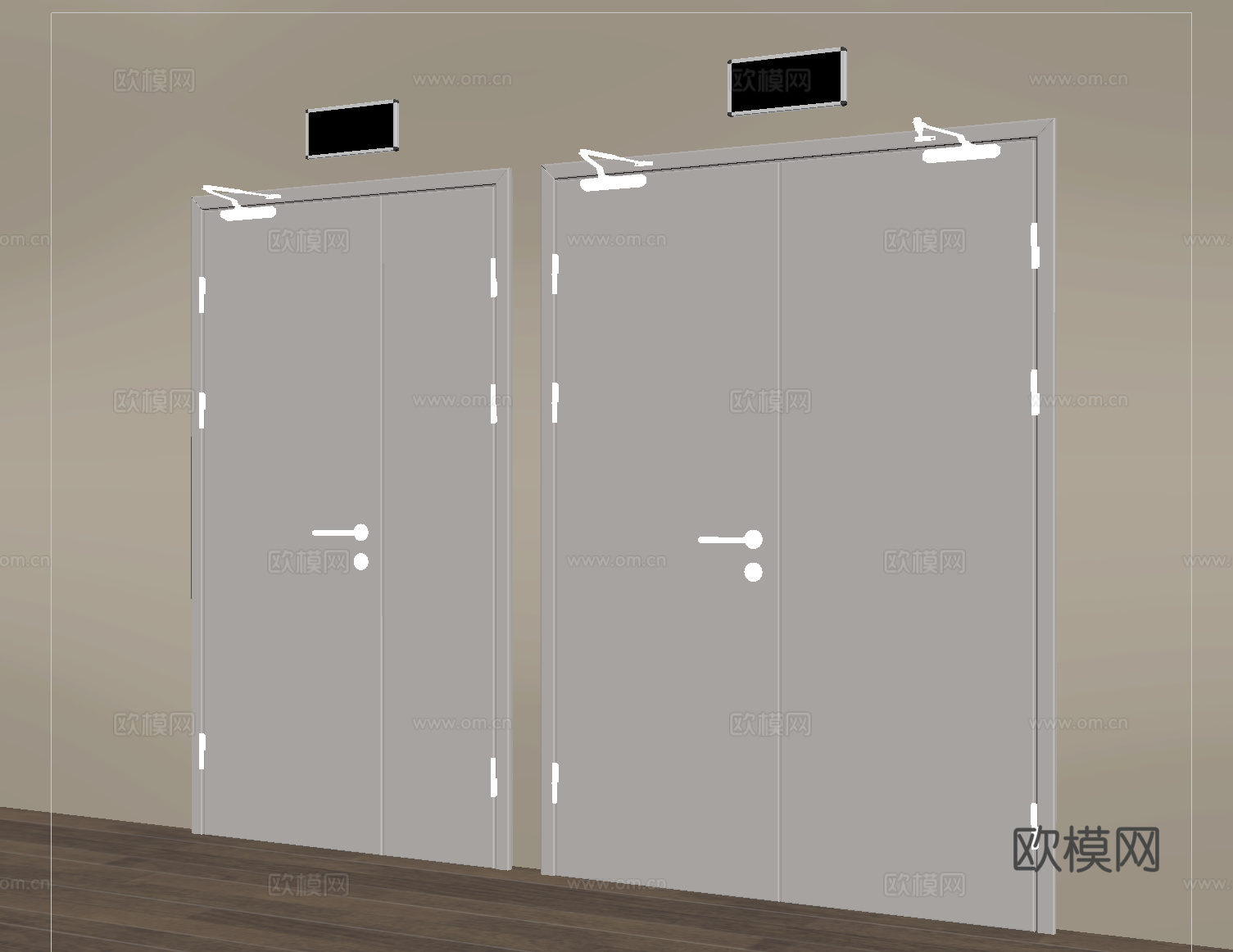 现代消防门 防火门安全出口su模型