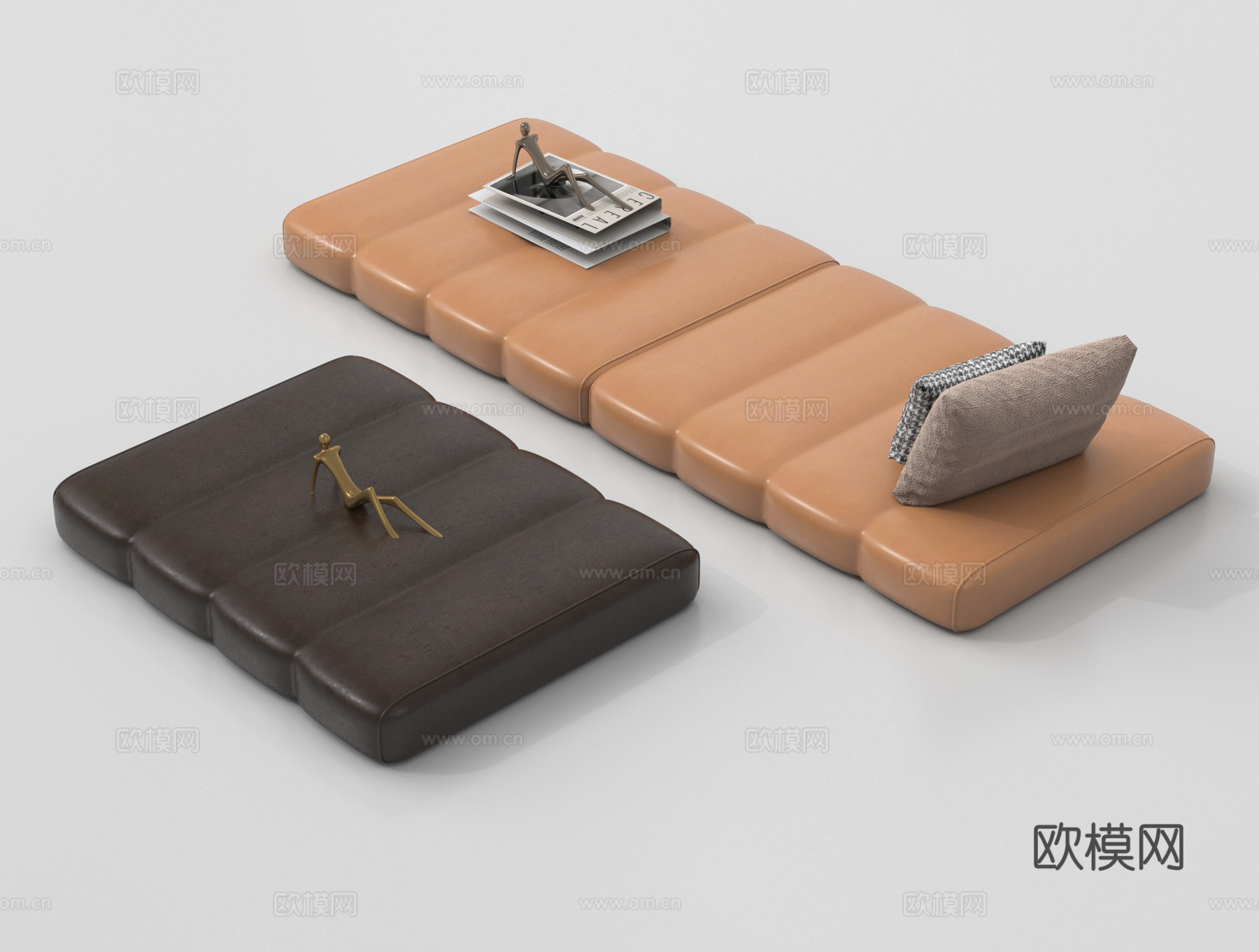现代沙发坐垫su模型