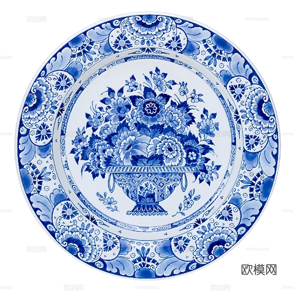 盘子 菜盘 餐盘 古典青花瓷瓷盘图案花纹 陶瓷瓷器花纹下载