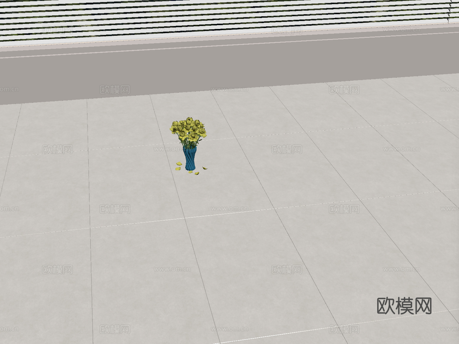 现代地砖 哑光砖 灰色地砖su模型