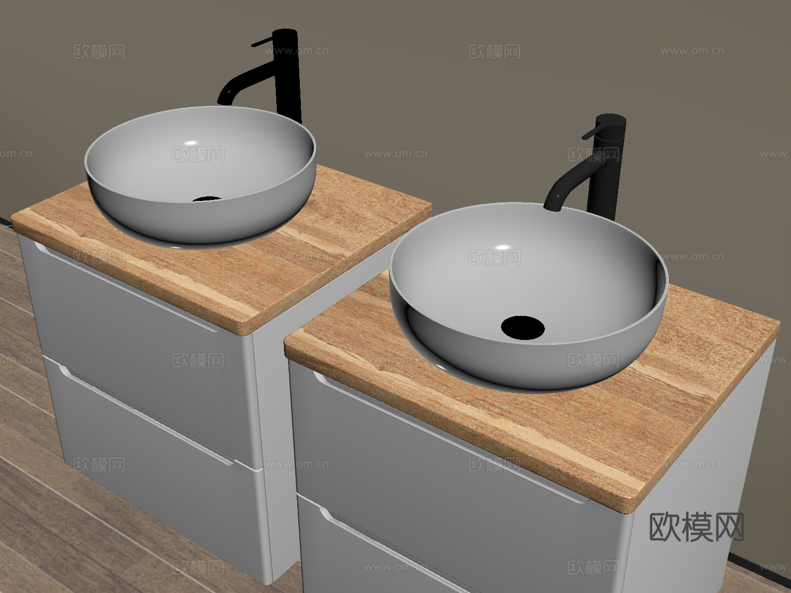 现代台盆 洗手盆 台上盆 水龙头su模型